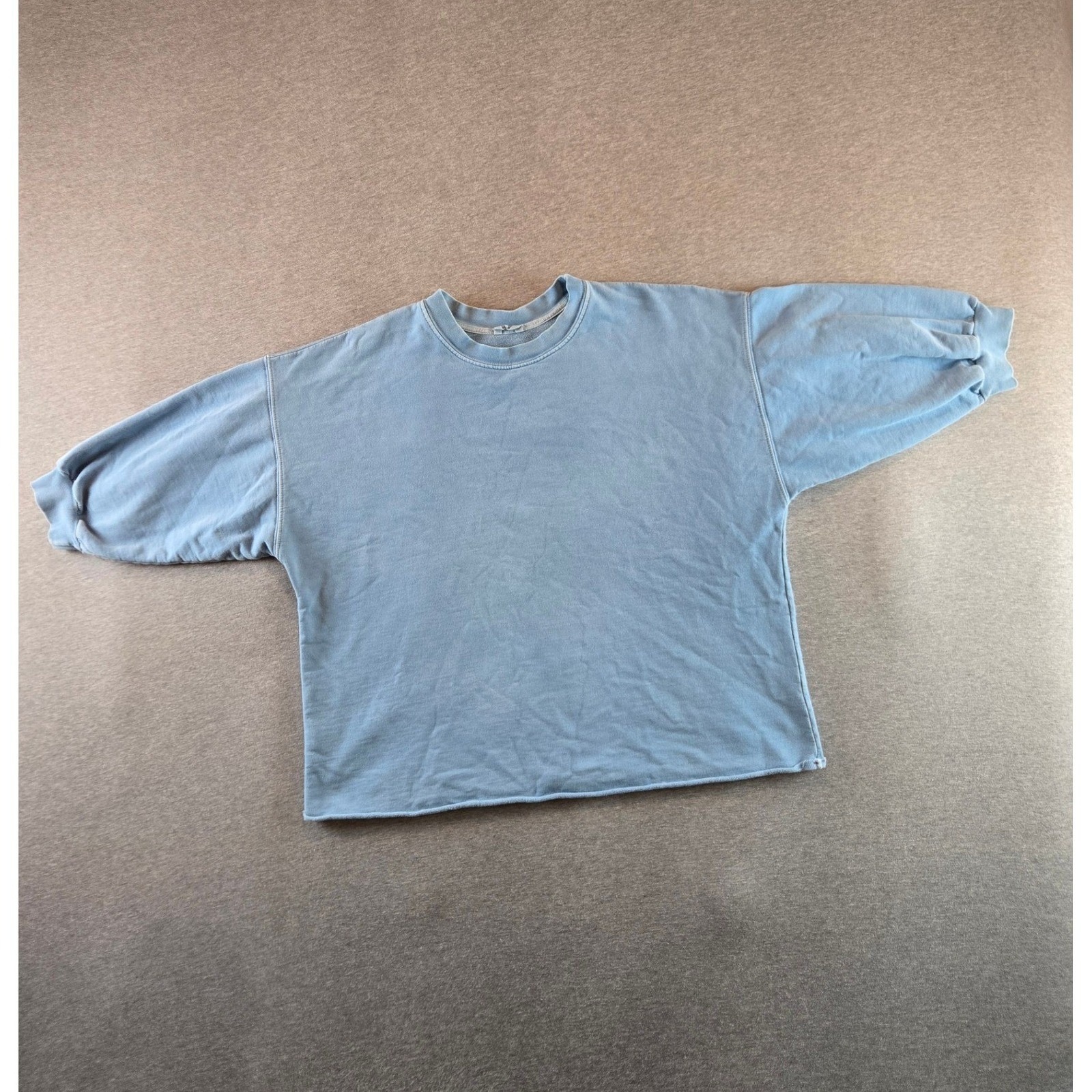 Left On Friday Sports & Rec Sweatshirt Womens Large Blue Lantern Sleeve Boxy